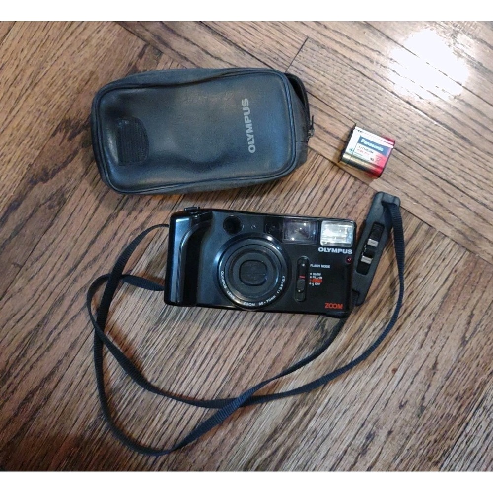 Olympus Quick Shooter Zoom 35mm Film‎ Camera 35-70mm Lens + Case Battery...